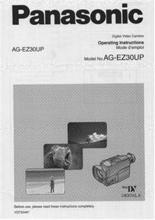 Panasonic AG EZ 30 manual. Camera Instructions.